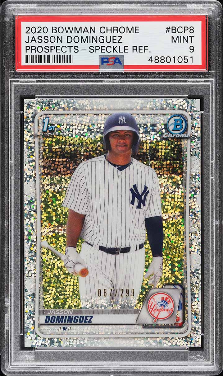 2020 Bowman Chrome Speckle Refractor Jasson Dominguez ROOKIE /299 #BCP8 PSA 9