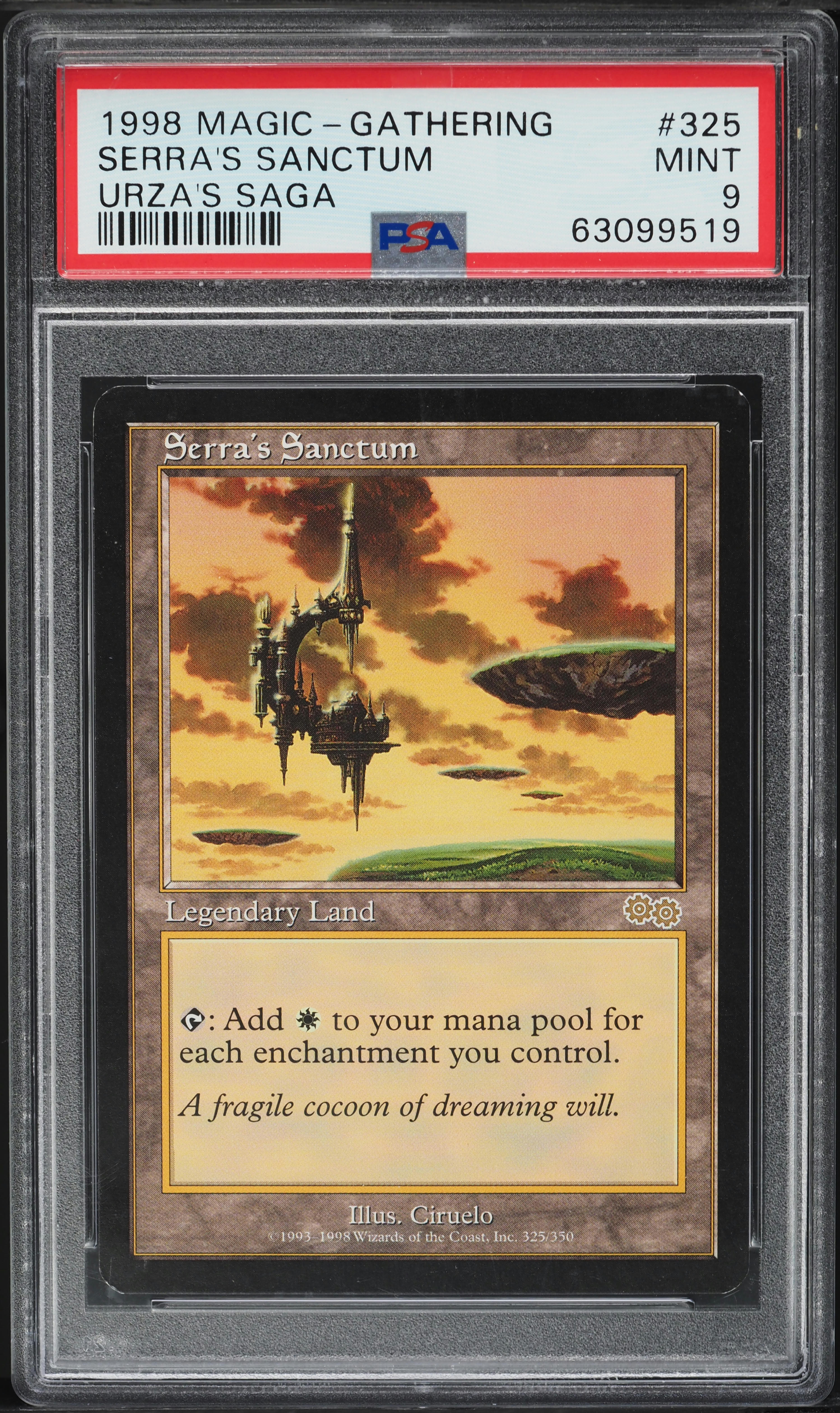 1998 Magic The Gathering MTG Urza's Saga Serra's Sanctum #325 PSA 9 MINT
