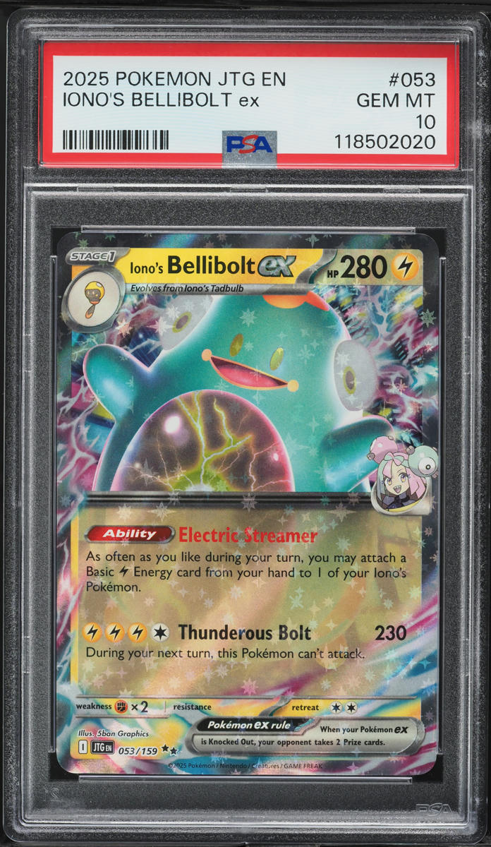 2025 Pokemon SV Journey Together Holo Iono's Bellibolt ex #53 PSA 10 GEM MINT