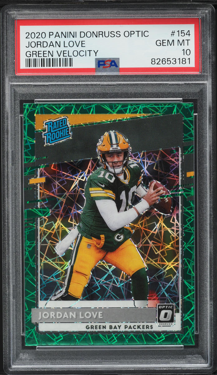 2020 Donruss Optic Green Velocity Jordan Love ROOKIE #154 PSA 10 GEM MINT