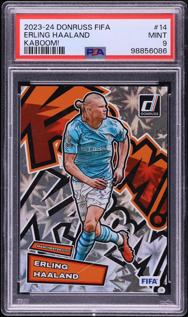 2023 Donruss FIFA Kaboom! Erling Haaland #14 PSA 9 MINT