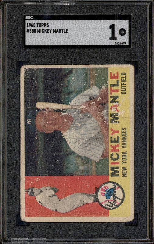 1960 Topps #350 Mickey Mantle SGC 1