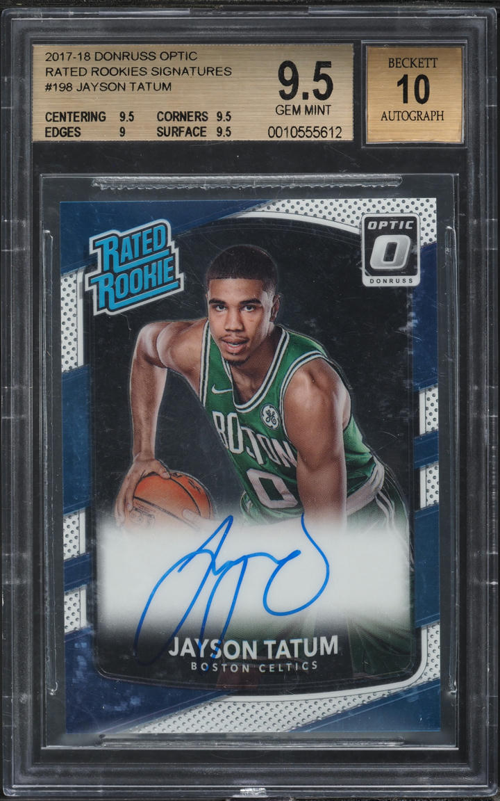 2017 Donruss Optic Jayson Tatum ROOKIE AUTO #198 BGS 9.5 GEM MINT