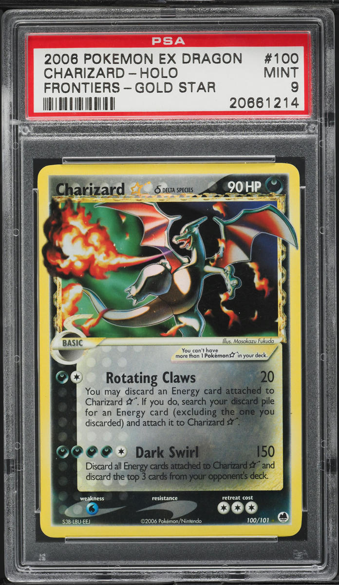 2006 Pokemon EX Dragon Frontiers Holo Charizard Gold Star #100 PSA 9 MINT
