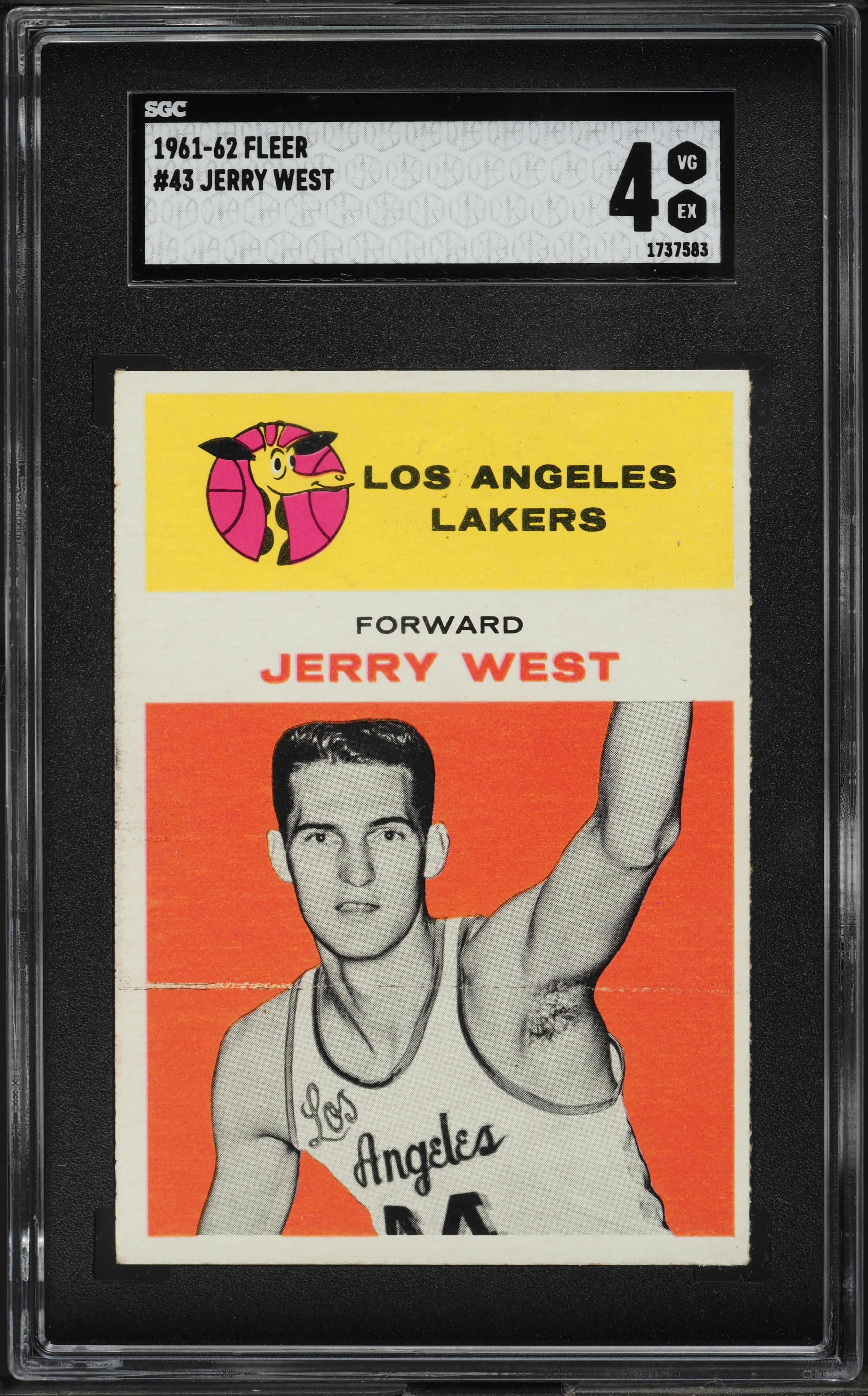 1961 Fleer Basketball Jerry West ROOKIE #43 SGC 4 VGEX