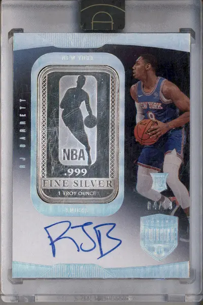 2019-20 Panini Eminence Logoman Silver Bar #LA-RJB RJ Barrett RC Auto /10