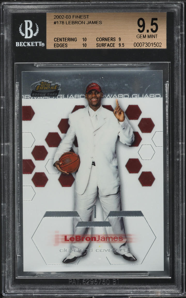 LeBron James 2002 Topps Finest #178 Base Price Guide
