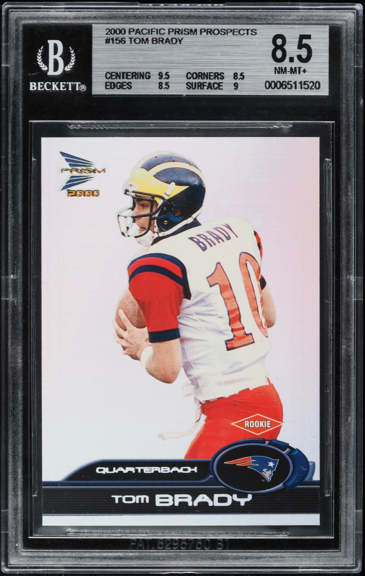 2000 Pacific Prism Tom Brady ROOKIE /1000 #156 BGS 8.5 NM-MT+