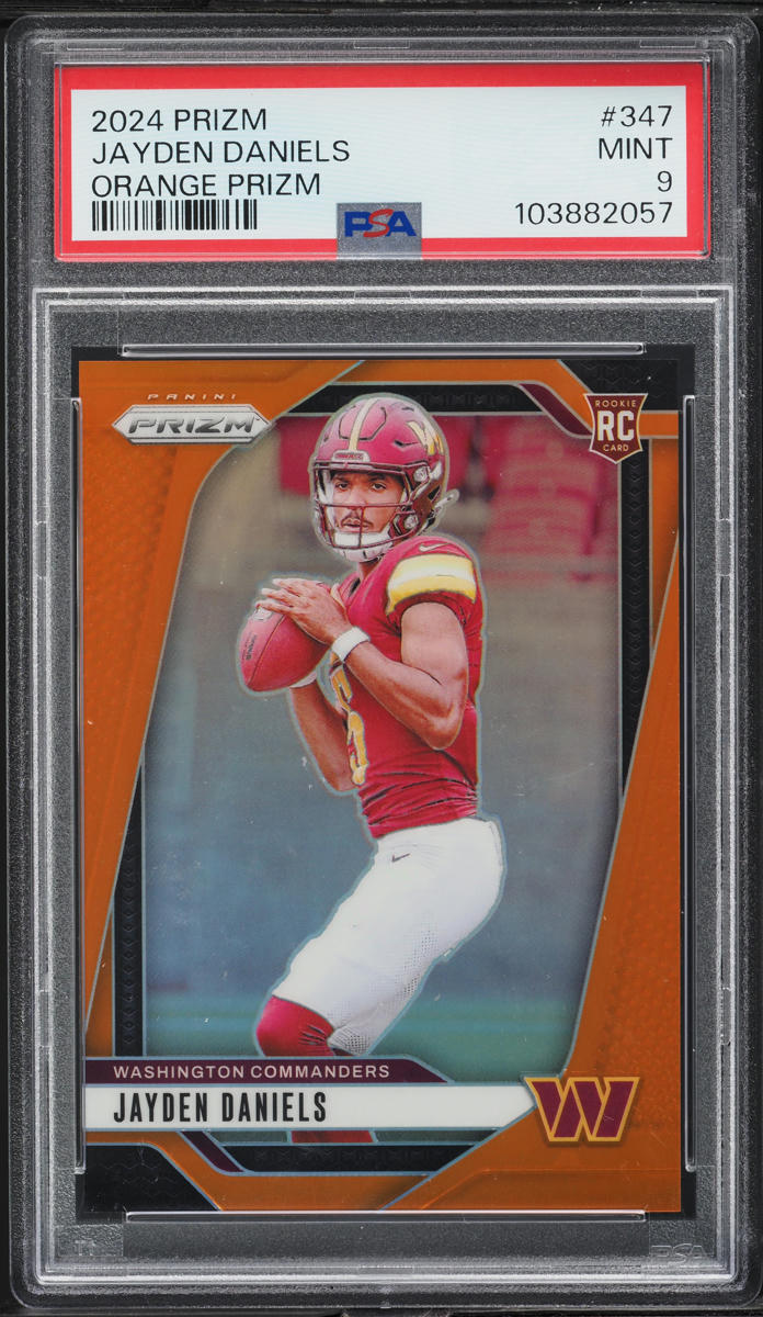 2024 Panini Prizm Orange Jayden Daniels ROOKIE /249 #347 PSA 9 MINT
