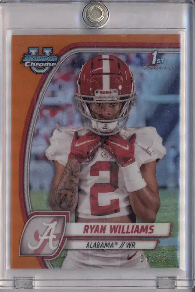 2024 Bowman Chrome University Orange Refractor #53 Ryan Williams RC /25