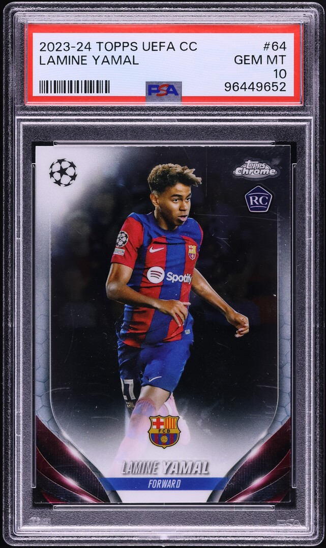 2023 Topps UEFA Club Competitions Lamine Yamal ROOKIE #64 PSA 10 GEM MINT