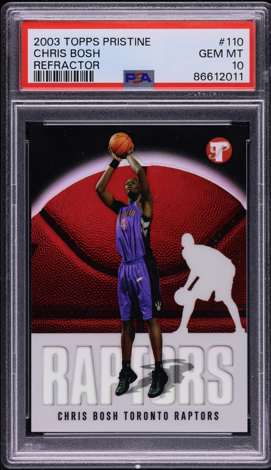 2003 Topps Pristine Refractor Chris Bosh ROOKIE /1999 #110 PSA 10 GEM MINT