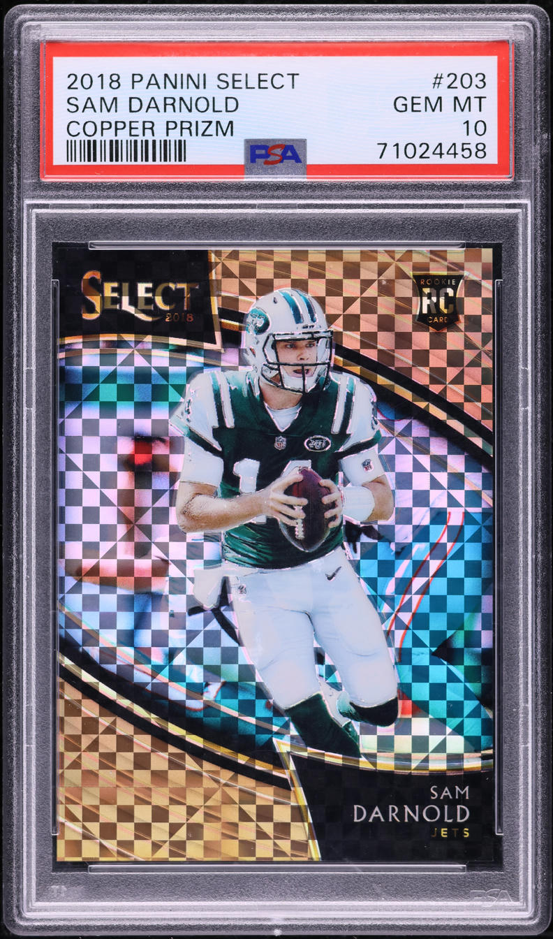 2018 Select Field Level Copper Prizm Sam Darnold ROOKIE /75 #203 PSA 10 GEM MINT