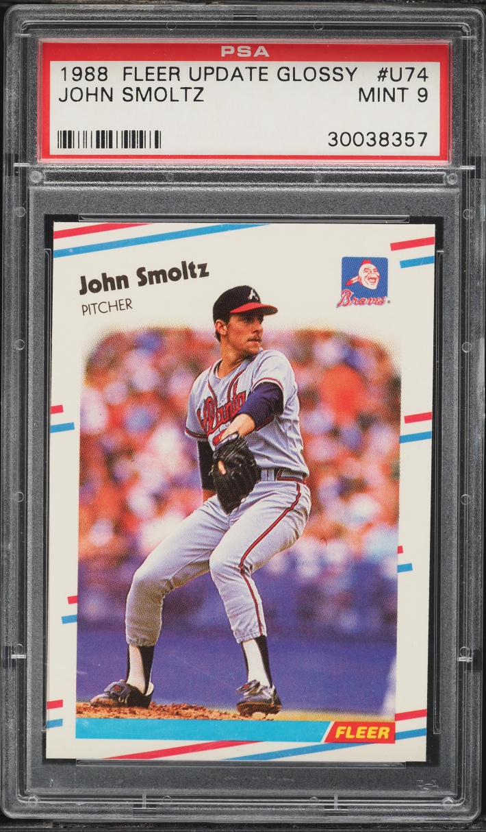 1988 Fleer Update Glossy John Smoltz ROOKIE #U-74 PSA 9 MINT