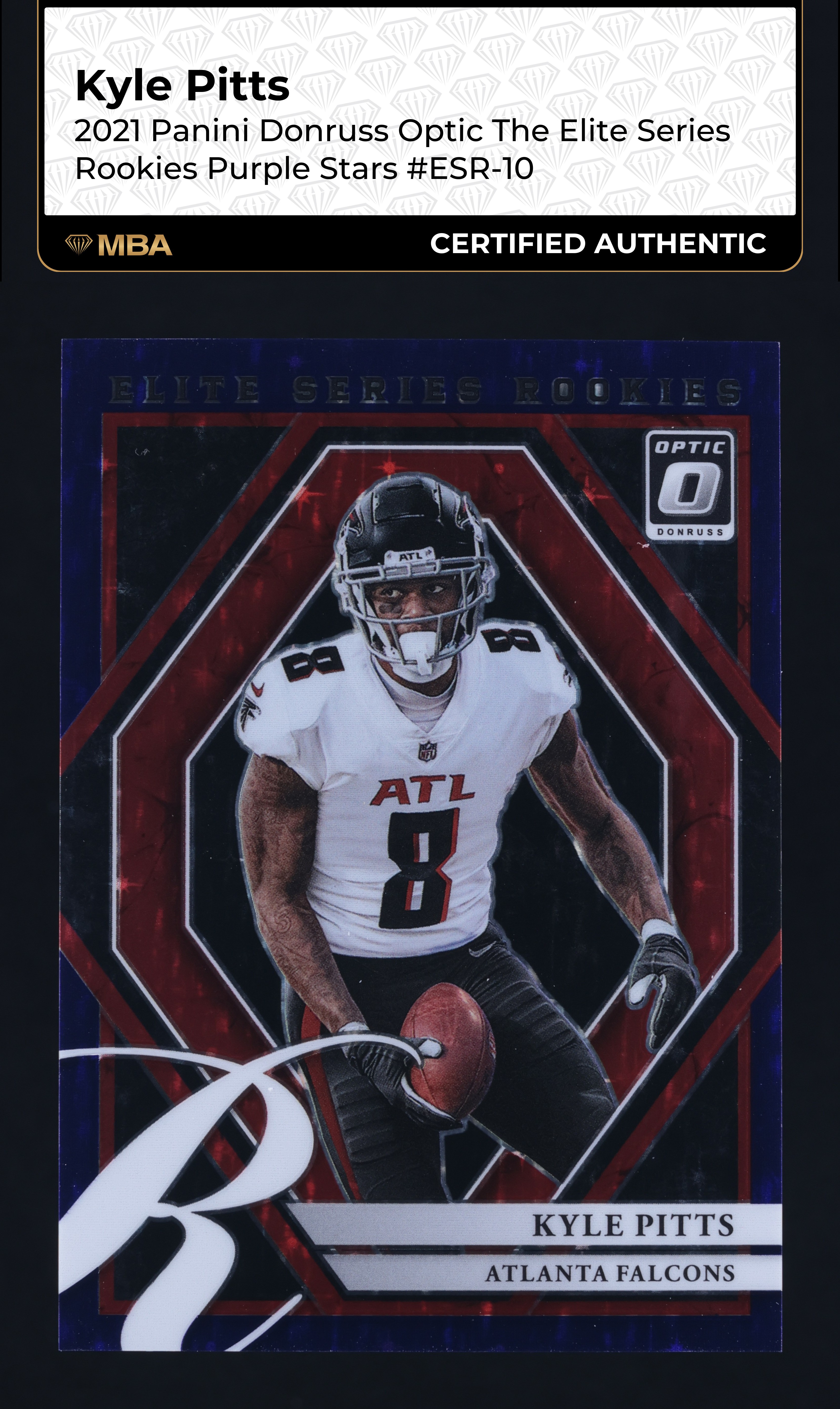 2021 Donruss Optic The Elite Series Purple Stars Kyle Pitts ROOKIE 1/25 MBA AUTH