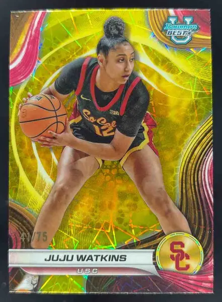 2024 Bowman Bowman's Best University Yellow Lazer Refractor #37 Juju Watkins /75