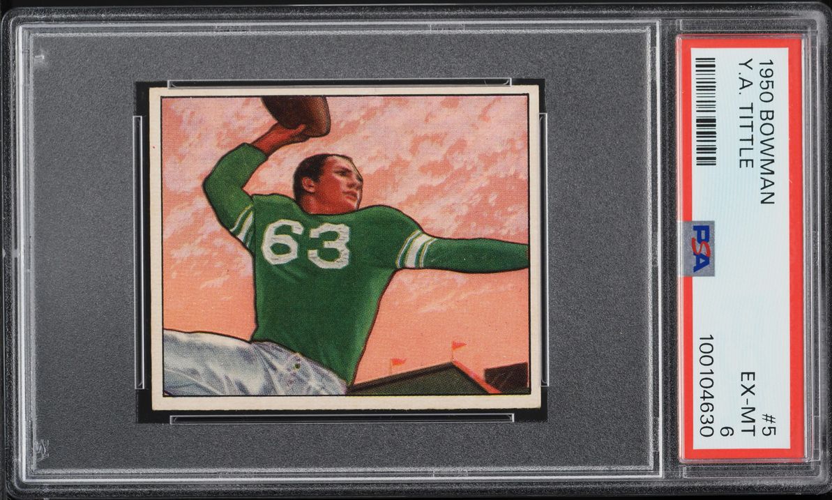 1950 Bowman Football Y.A. Tittle ROOKIE #5 PSA 6 EXMT