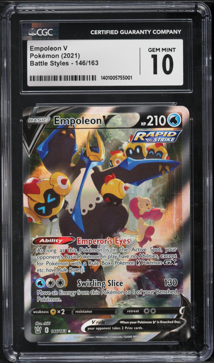 2021 Pokemon SWSH Battle Styles Full Art Empoleon V #146 CGC 10 GEM MINT