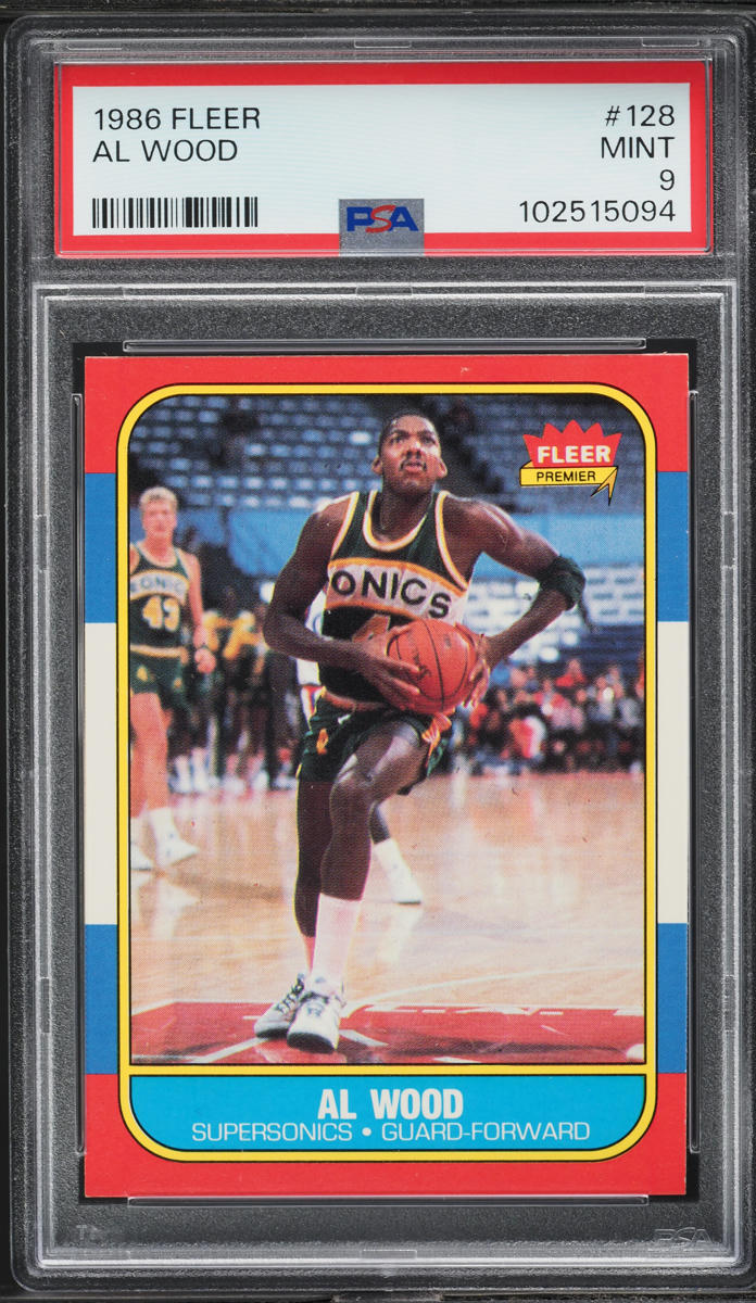 1986 Fleer Basketball Al Wood #128 PSA 9 MINT