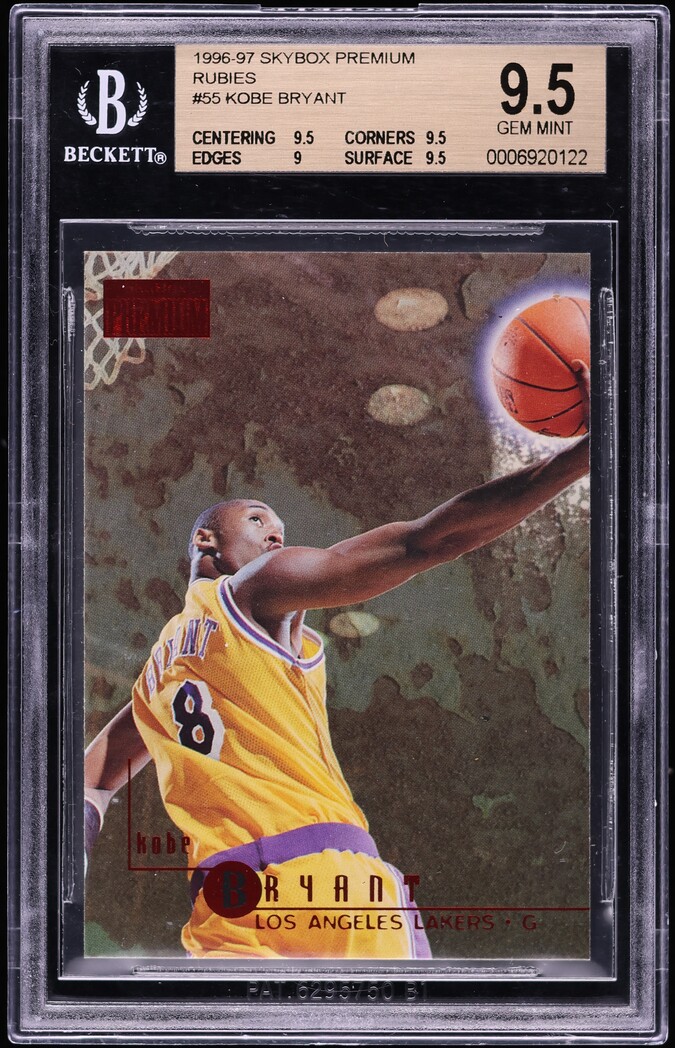 1996 Skybox Premium Rubies Kobe Bryant ROOKIE #55 BGS 9.5 GEM MINT