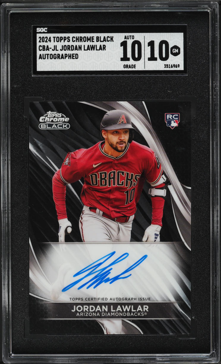 2024 Topps Chrome Black Jordan Lawlar ROOKIE AUTO #CBA-JL SGC 10 GEM MINT