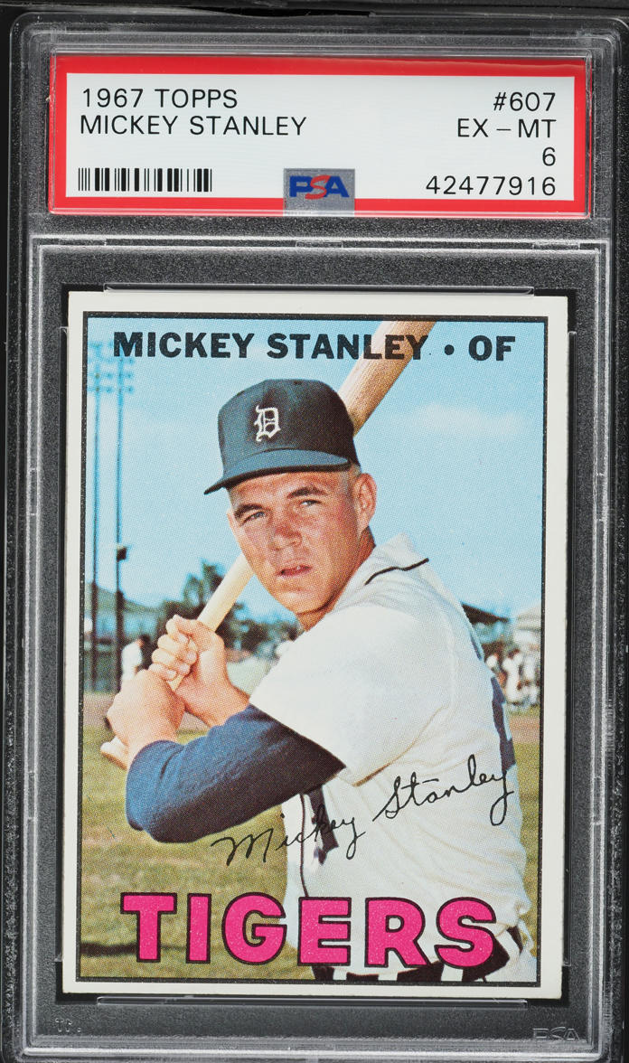 1967 Topps Mickey Stanley #607 PSA 6 EXMT