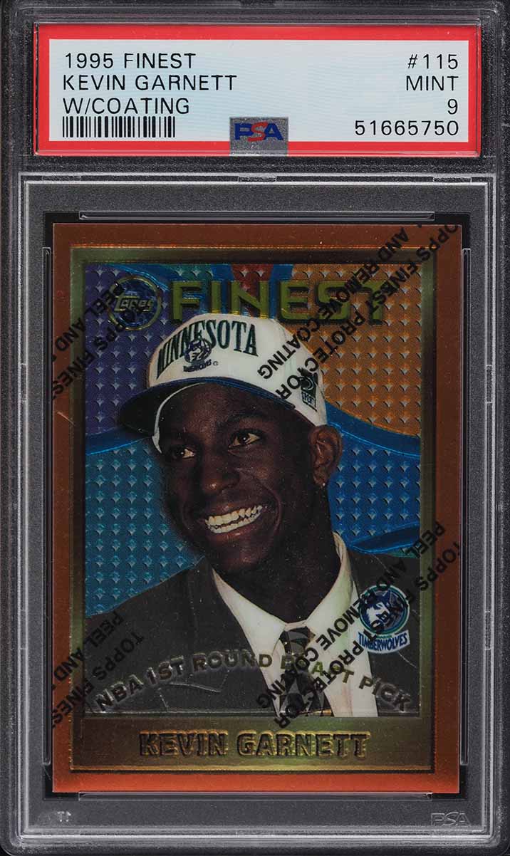 1995 Finest w/ Coating Kevin Garnett ROOKIE #115 PSA 9 MINT