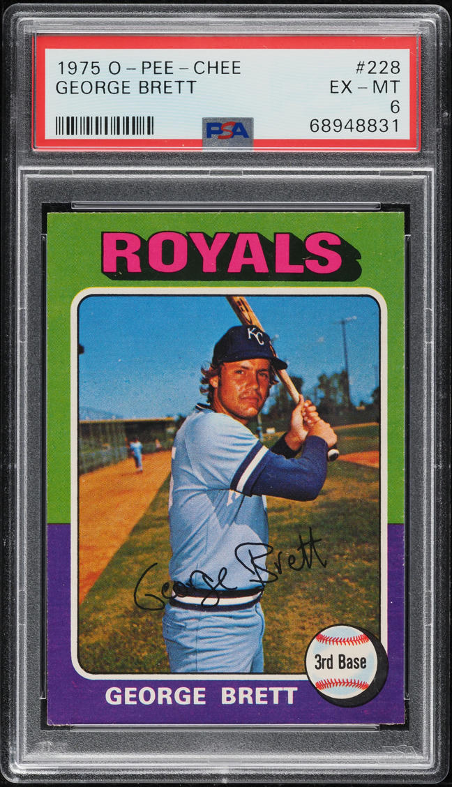 1975 O-Pee-Chee George Brett ROOKIE #228 PSA 6 EXMT