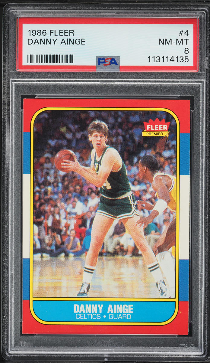 1986 Fleer Basketball Danny Ainge ROOKIE #4 PSA 8 NM-MT
