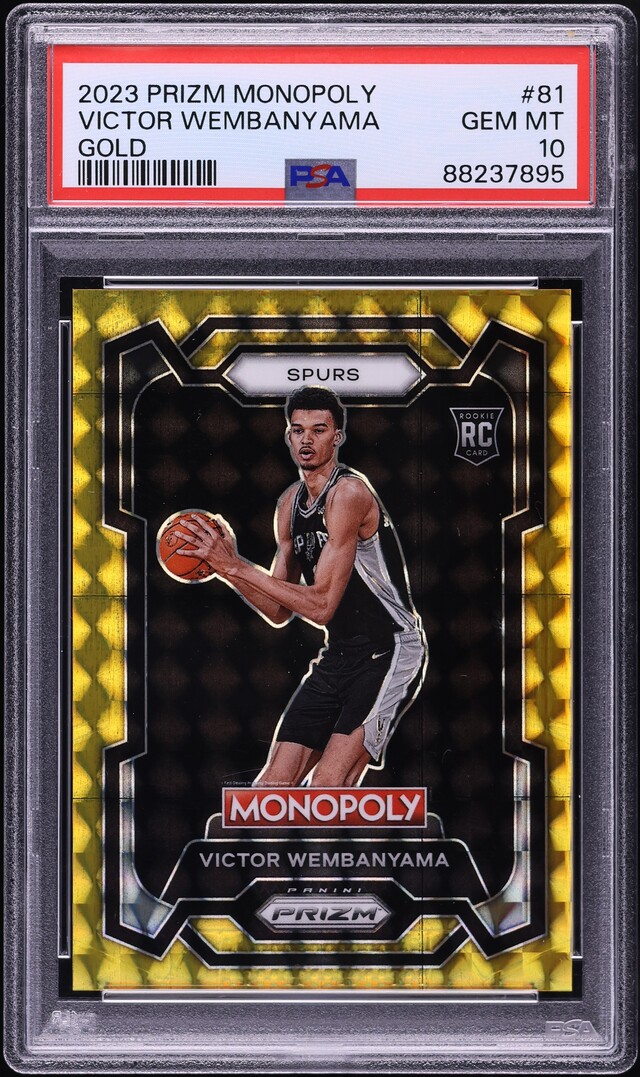 2023 Panini Prizm Monopoly Gold Victor Wembanyama ROOKIE /49 #81 PSA 10 GEM MINT
