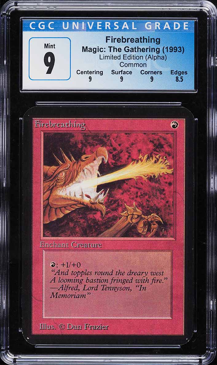 1993 Magic The Gathering MTG Alpha Firebreathing C R CGC 9 MINT