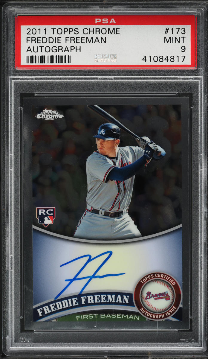 2011 Topps Chrome Freddie Freeman ROOKIE AUTO #173 PSA 9 MINT