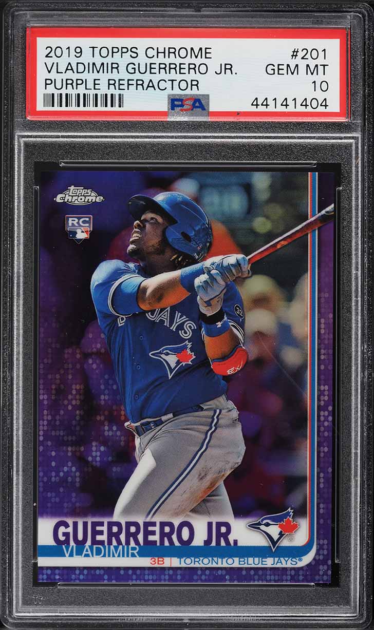 2019 Topps Chrome Purple Refractor Vladimir Guerrero Jr. ROOKIE /299 #201 PSA 10