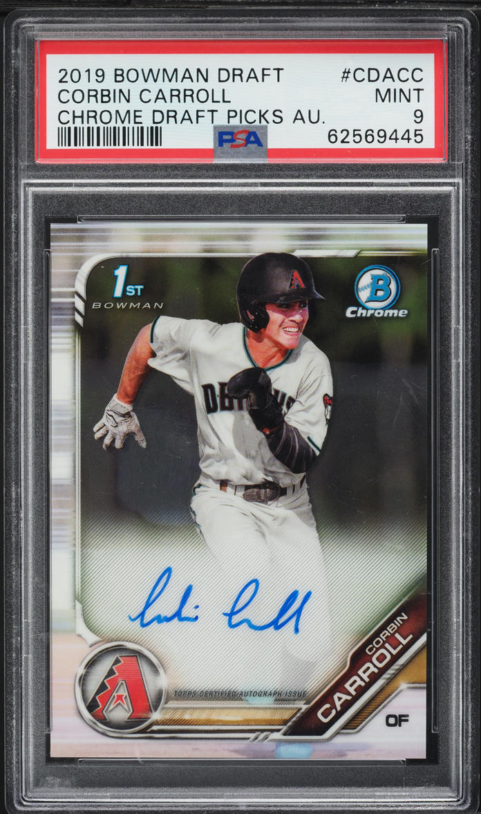 2019 Bowman Chrome Draft Corbin Carroll PROSPECT AUTO #CDA-CC PSA 9 MINT
