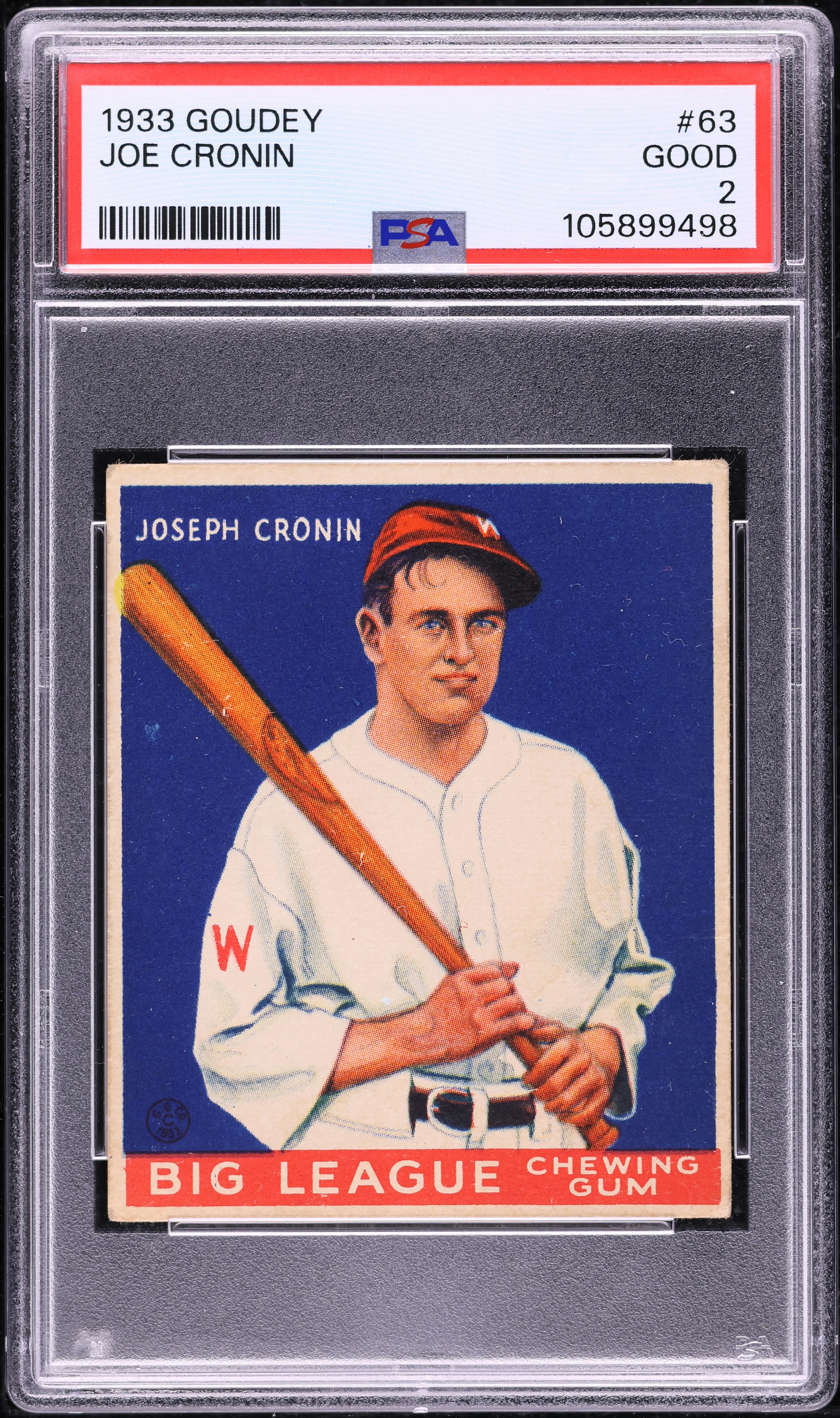 1933 Goudey Joe Cronin #63 PSA 2 GD