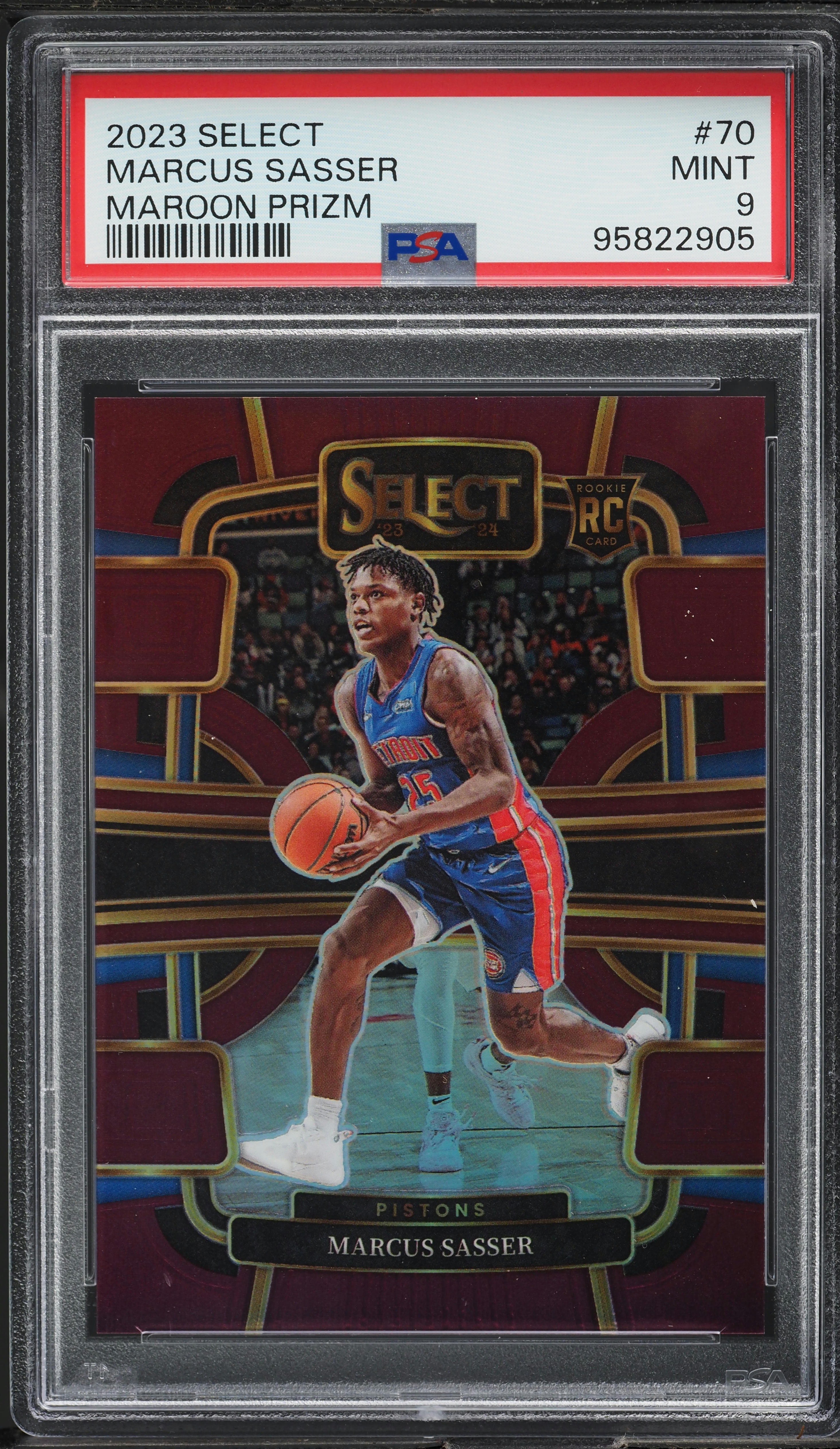 2023 Select Concourse Maroon Prizm Marcus Sasser ROOKIE /175 #70 PSA 9 MINT