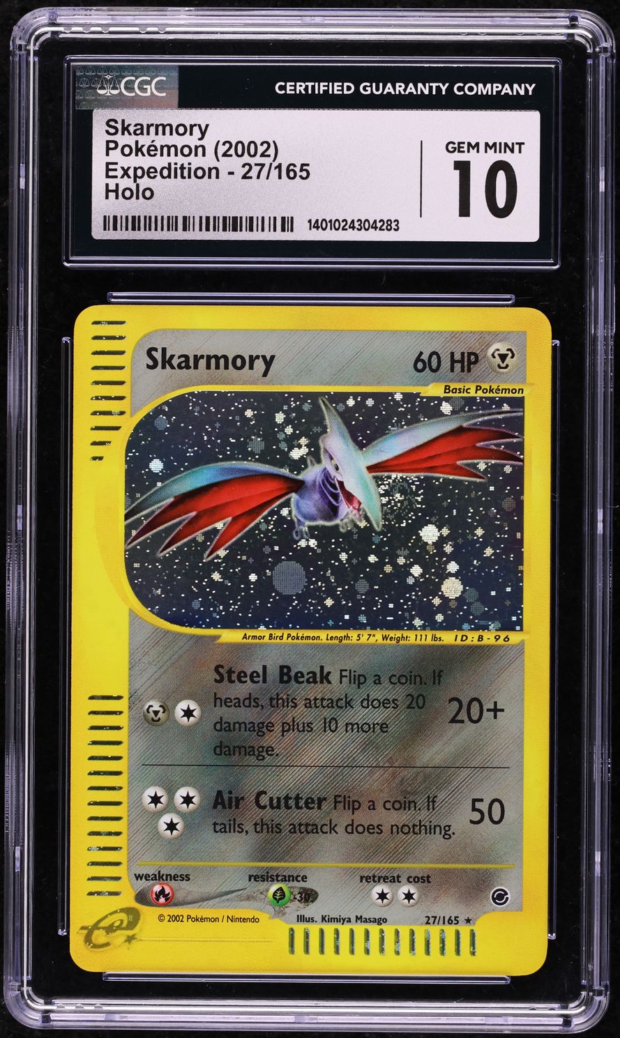 2002 Pokemon Expedition Holo Skarmory #27 CGC 10 GEM MINT