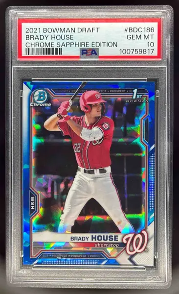 2021 Bowman Draft Sapphire Chrome #BDC-186 Brady House RC PSA 10