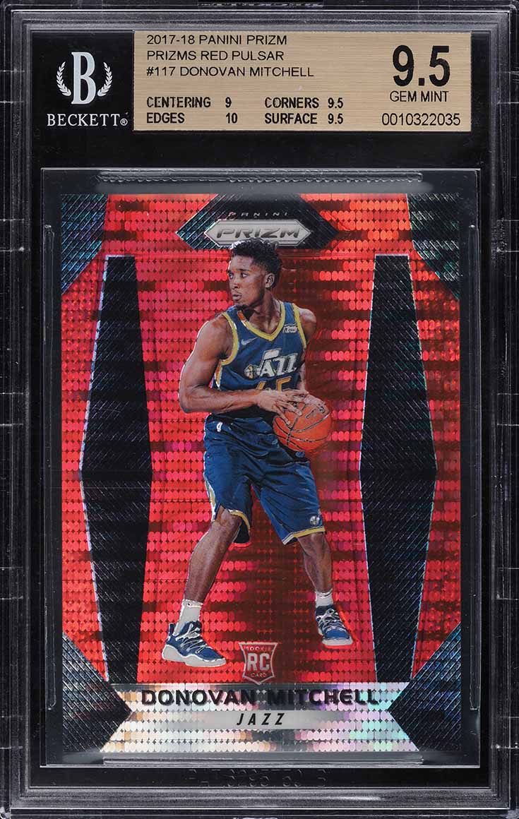 2017 Panini Prizm Red Pulsar Donovan Mitchell ROOKIE RC /25 BGS 9.5 GEM MINT