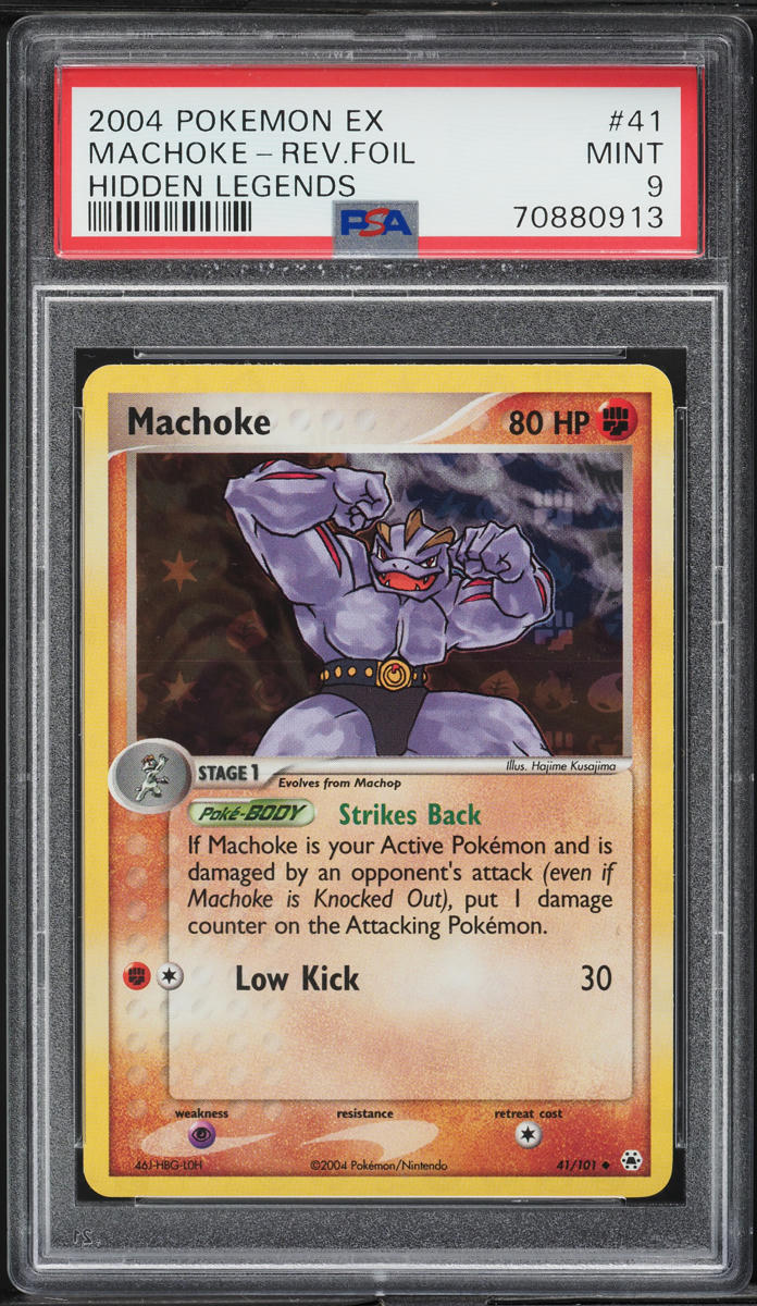 2004 Pokemon EX Hidden Legends Reverse Holo Machoke #41 PSA 9 MINT