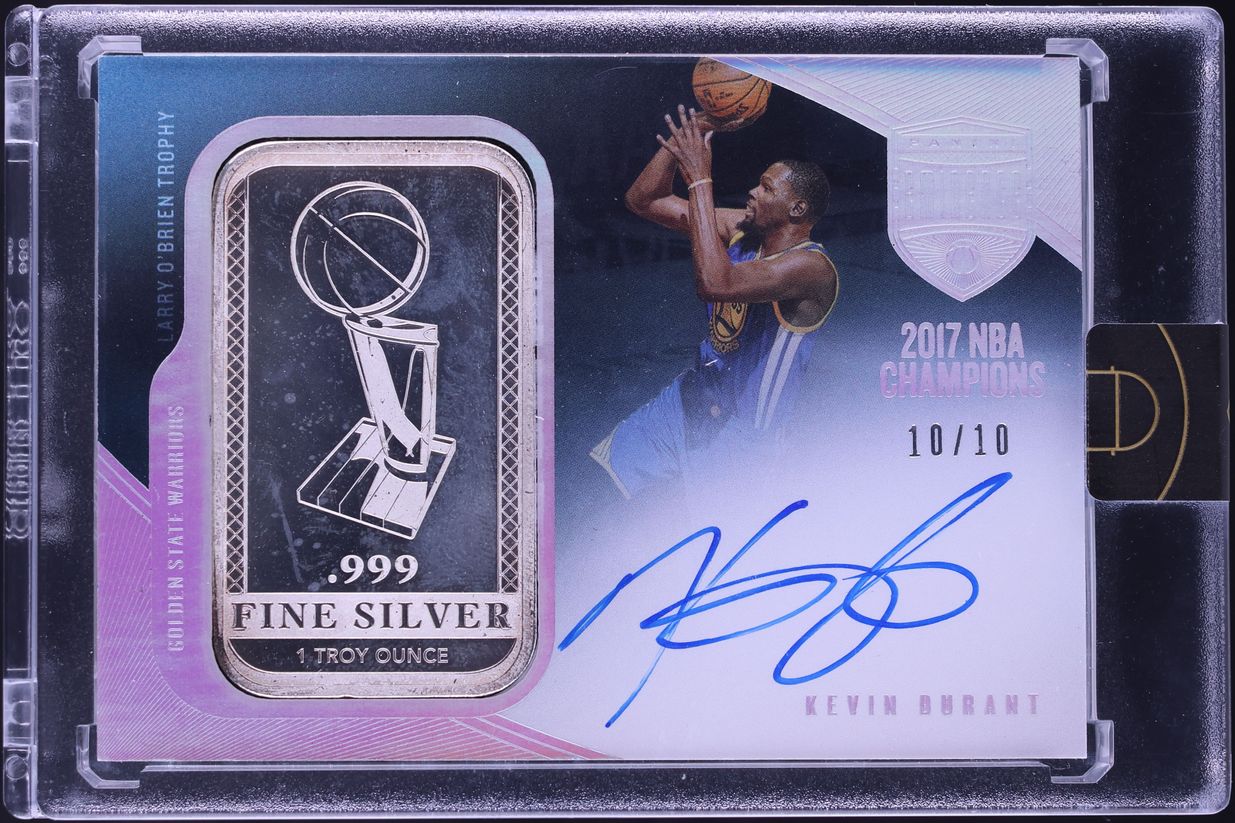 2019 Panini Eminence Larry O'Brien Trophy Silver Bar Kevin Durant AUTO 10/10