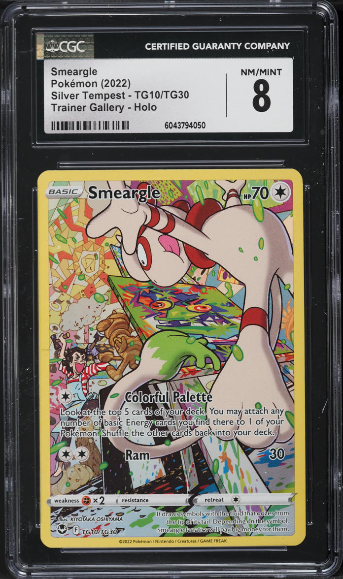 2022 Pokemon Sword & Shield Silver Tempest Full Art Smeargle #TG10 CGC 8 NM-MT