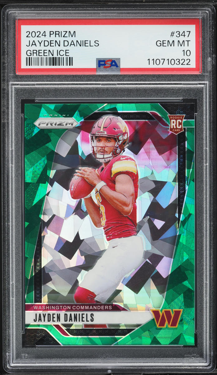 2024 Panini Prizm Green Ice Jayden Daniels ROOKIE #347 PSA 10 GEM MINT