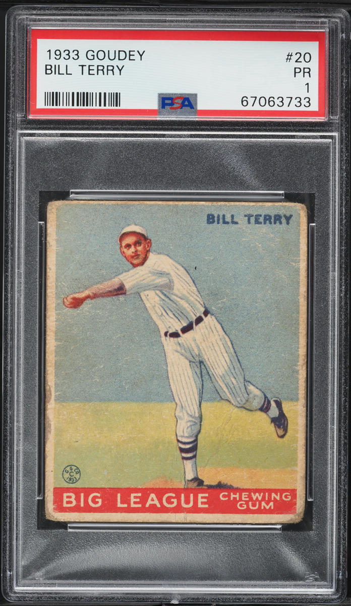 1933 Goudey Bill Terry #20 PSA 1 PR