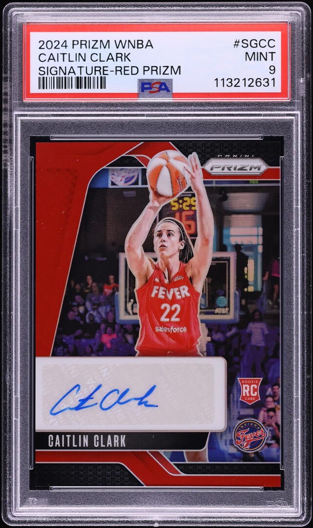 2024 Panini Prizm WNBA Red Caitlin Clark ROOKIE AUTO /99 #SGCC PSA 9 MINT