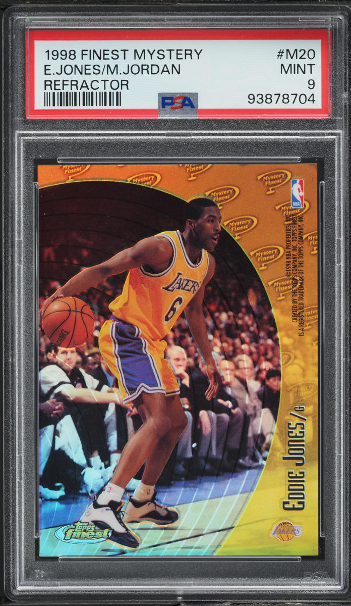 1998 Finest Mystery Refractor Eddie Jones & Michael Jordan #M20 PSA 9 MINT