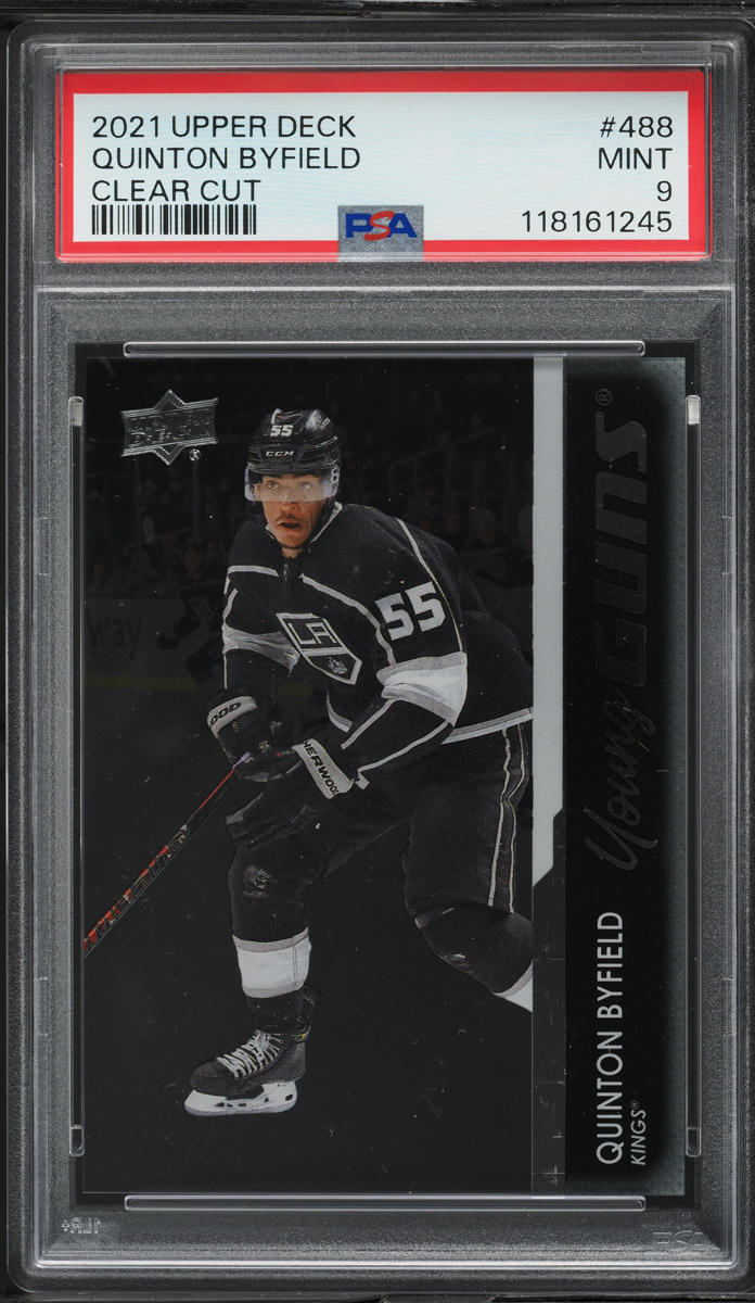 2021 Upper Deck Young Guns Clear Cut Quinton Byfield ROOKIE #488 PSA 9 MINT