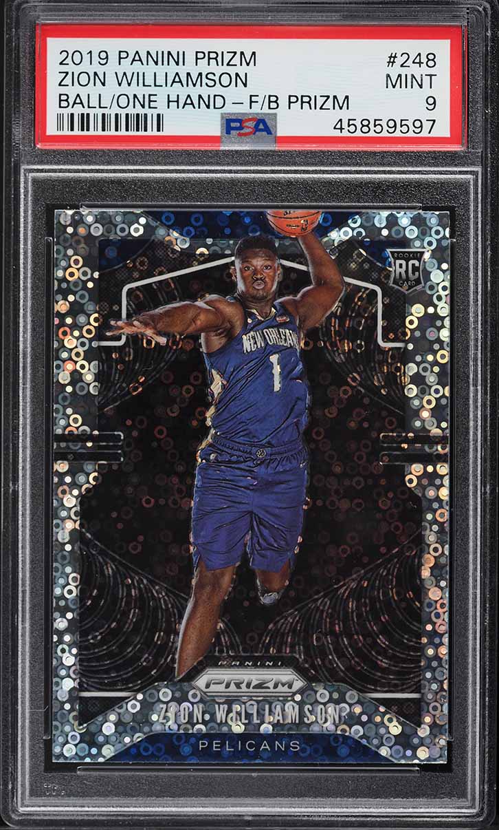 2019 Panini Prizm Variation Fast Break Prizms Zion Williamson ROOKIE #248 PSA 9