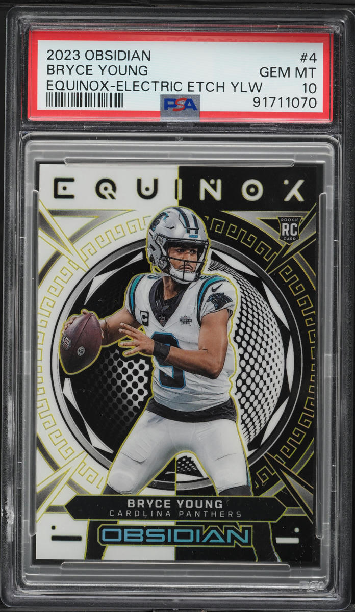 2023 Panini Obsidian Equinox Electric Etch Yellow Bryce Young RC /25 #4 PSA 10