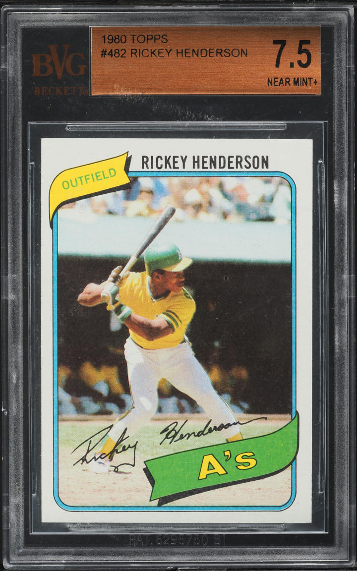 1980 Topps Rickey Henderson ROOKIE #482 BVG 7.5 NRMT+